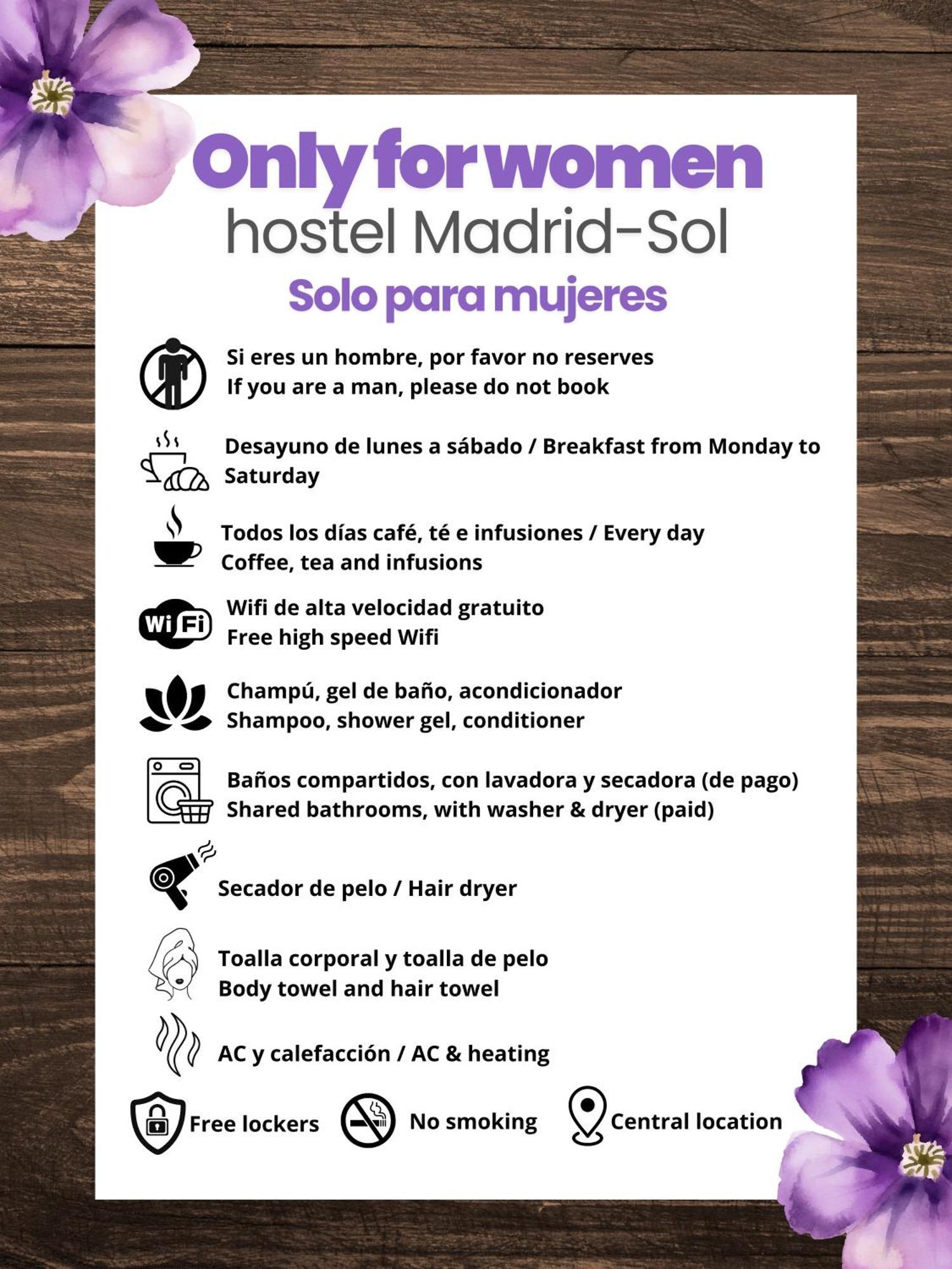 Only For Women Madrid-sol Hostal *